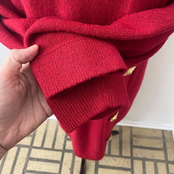 Vintage Steve Fabrikant Wool Dress Christmas Holidays Red - Picture 6 of 14